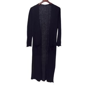 ACROBAT Black Linen Longline Open Cardigan Duster Minimalist‎ Lightweight Small